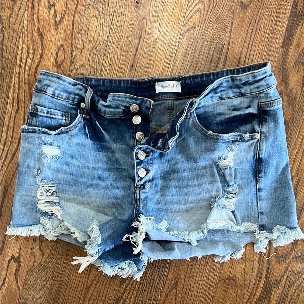 Distressed Denim Shorts